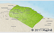 Physical 3D Map of Al Khoms, shaded relief outside