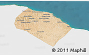 Satellite 3D Map of Al Khoms, single color outside