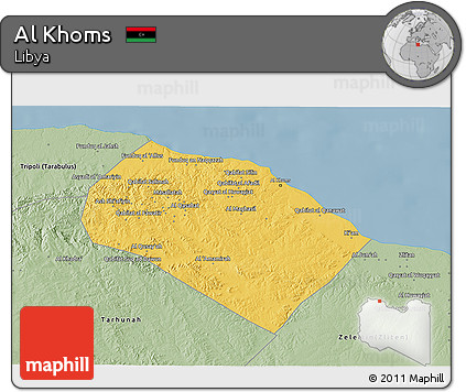 Savanna Style 3D Map of Al Khoms