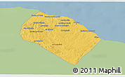 Savanna Style 3D Map of Al Khoms, single color outside