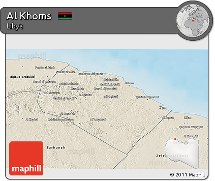 Shaded Relief 3D Map of Al Khoms