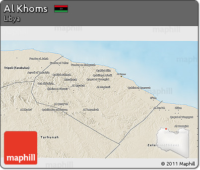Shaded Relief 3D Map of Al Khoms
