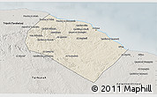 Shaded Relief 3D Map of Al Khoms, semi-desaturated