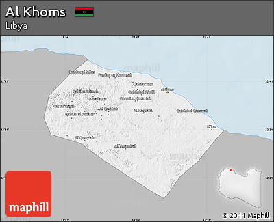 Gray Map of Al Khoms, single color outside