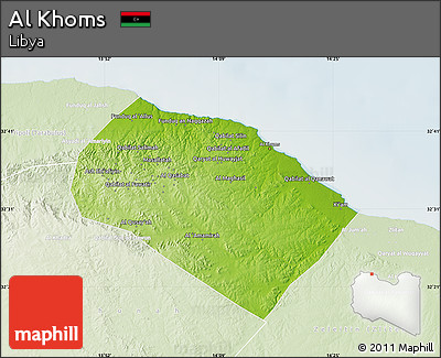 Physical Map of Al Khoms, lighten