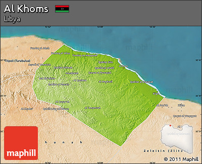Physical Map of Al Khoms, satellite outside
