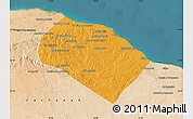 Political Map of Al Khoms, satellite outside