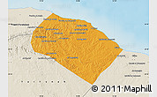 Political Map of Al Khoms, shaded relief outside