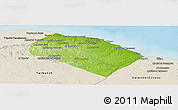 Physical Panoramic Map of Al Khoms, shaded relief outside
