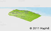 Physical Panoramic Map of Al Khoms, single color outside