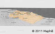 Satellite Panoramic Map of Al Khoms, desaturated