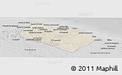 Shaded Relief Panoramic Map of Al Khoms, desaturated