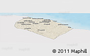 Shaded Relief Panoramic Map of Al Khoms, single color outside