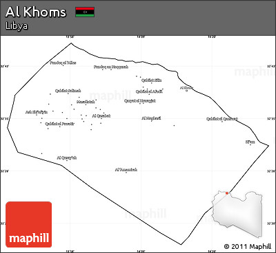 Blank Simple Map of Al Khoms, cropped outside