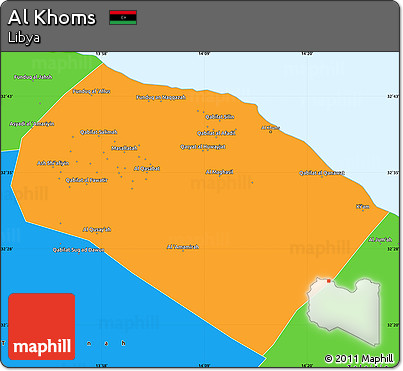 Political Simple Map of Al Khoms