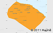 Political Simple Map of Al Khoms, single color outside