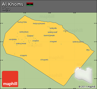 Savanna Style Simple Map of Al Khoms, cropped outside