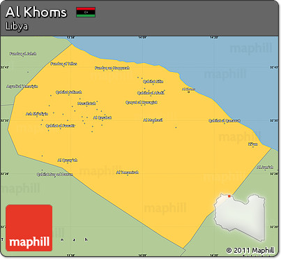 Savanna Style Simple Map of Al Khoms
