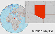Gray Location Map of Al Kufrah