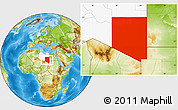 Physical Location Map of Al Kufrah, highlighted country