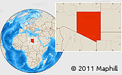 Shaded Relief Location Map of Al Kufrah