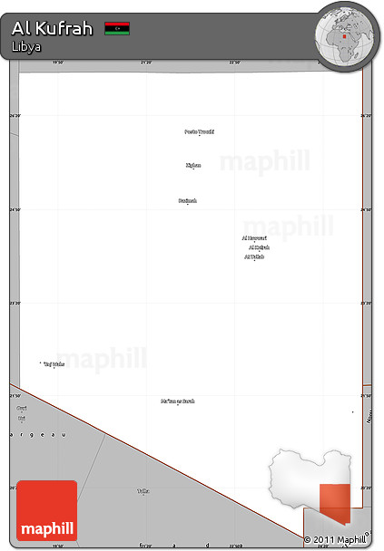 Gray Simple Map of Al Kufrah