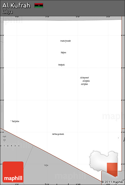 Gray Simple Map of Al Kufrah