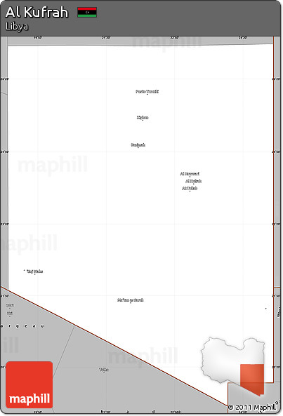 Gray Simple Map of Al Kufrah