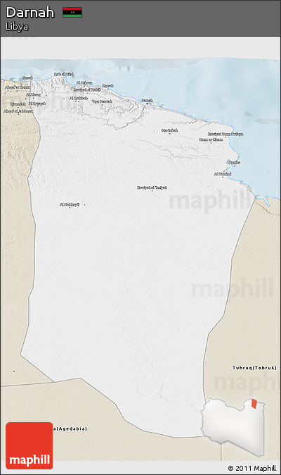 Classic Style 3D Map of Darnah
