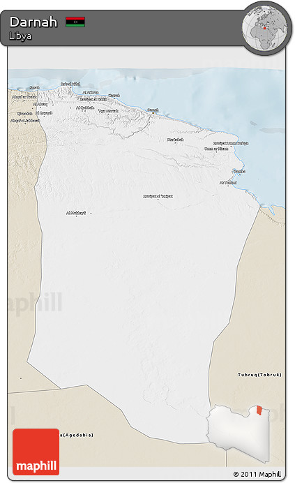 Classic Style 3D Map of Darnah
