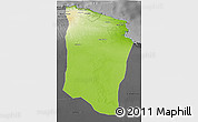 Physical 3D Map of Darnah, darken, desaturated