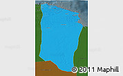 Political 3D Map of Darnah, darken