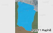 Political 3D Map of Darnah, darken, semi-desaturated