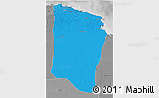 Political 3D Map of Darnah, desaturated