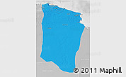 Political 3D Map of Darnah, lighten, desaturated