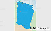 Political 3D Map of Darnah, lighten