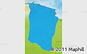 Political 3D Map of Darnah, physical outside