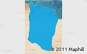 Political 3D Map of Darnah, satellite outside