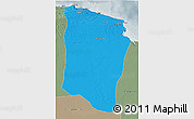 Political 3D Map of Darnah, semi-desaturated
