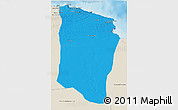Political 3D Map of Darnah, shaded relief outside