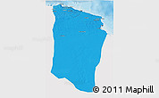 Political 3D Map of Darnah, single color outside