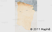 Satellite 3D Map of Darnah, lighten, semi-desaturated