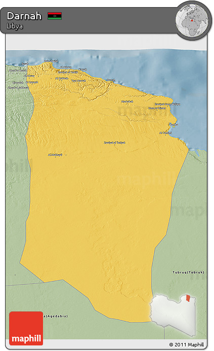 Savanna Style 3D Map of Darnah