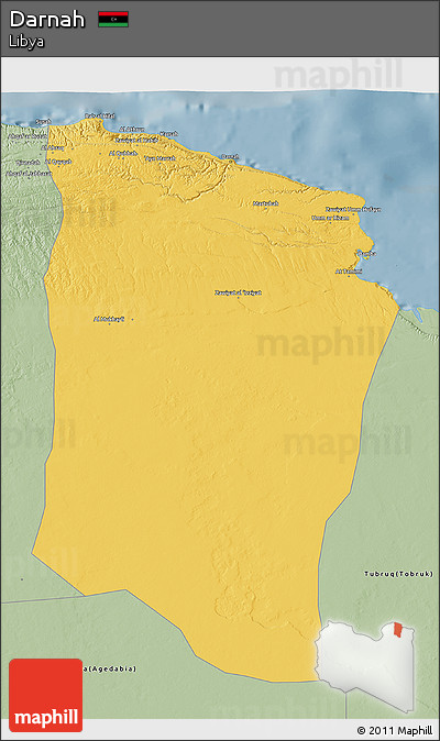 Savanna Style 3D Map of Darnah