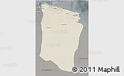 Shaded Relief 3D Map of Darnah, darken, semi-desaturated