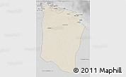 Shaded Relief 3D Map of Darnah, desaturated