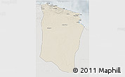 Shaded Relief 3D Map of Darnah, lighten, semi-desaturated