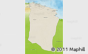 Shaded Relief 3D Map of Darnah, physical outside
