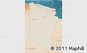 Shaded Relief 3D Map of Darnah, satellite outside