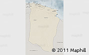 Shaded Relief 3D Map of Darnah, semi-desaturated
